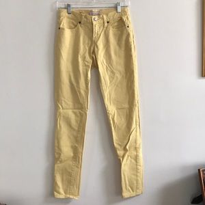 Banana Republic yellow skinny jeans
